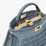 FENDI Peekaboo ISeeU Petite Mercury blue interlaced leather bag - Image 3